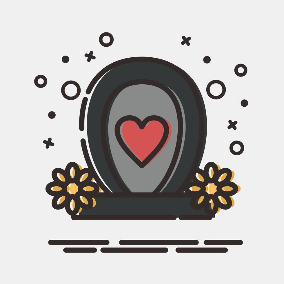 Icon tombstone. Day of the dead celebration elements. Icons in MBE style. Good for prints, posters, logo, party decoration, greeting card, etc. vector