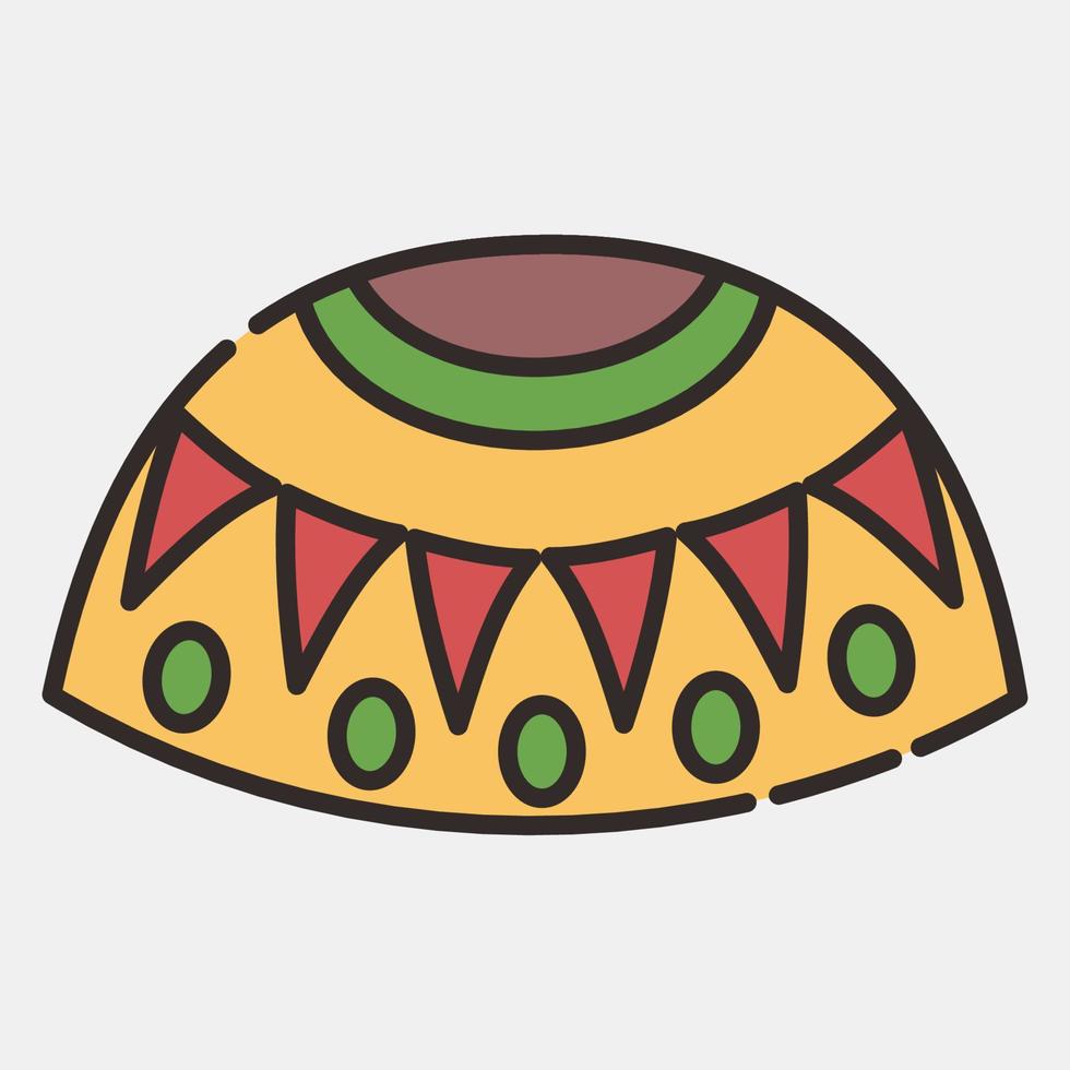 icono poncho mexicano. elementos de celebración del día de los muertos. iconos en estilo de línea rellena. bueno para impresiones, carteles, logotipos, decoración de fiestas, tarjetas de felicitación, etc. vector