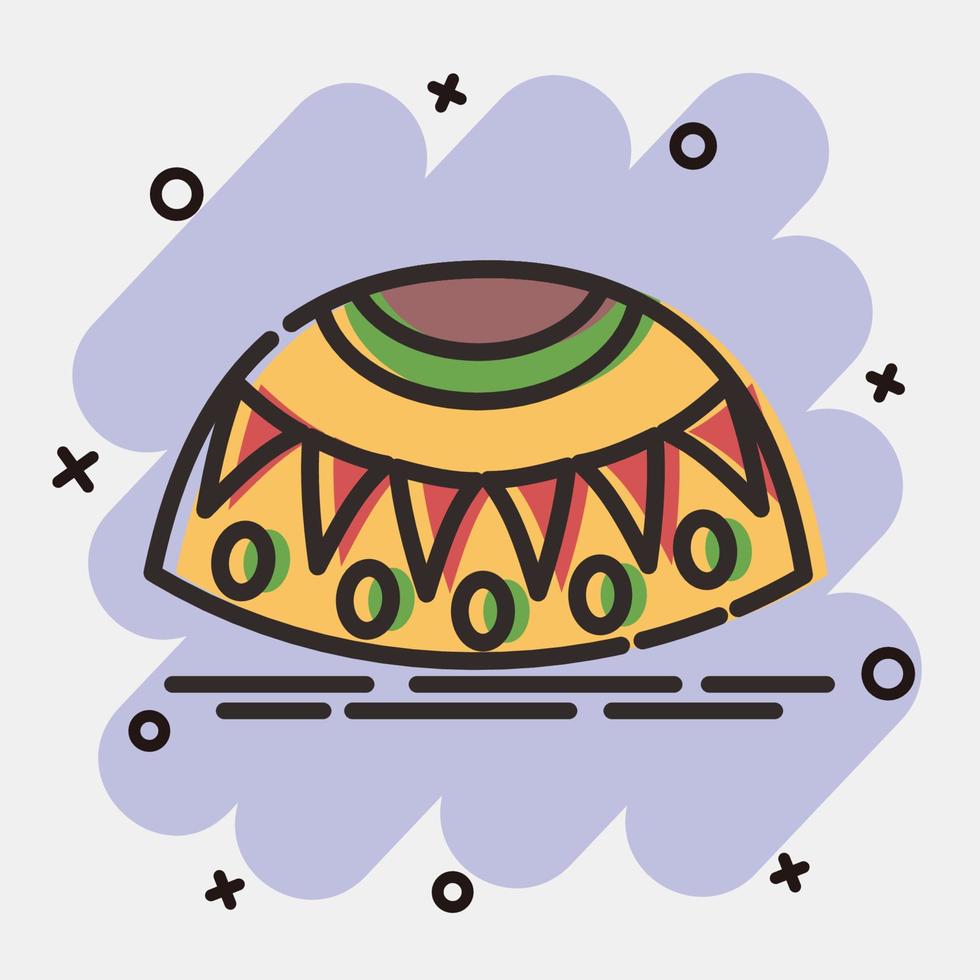 icono poncho mexicano. elementos de celebración del día de los muertos. iconos en estilo cómico. bueno para impresiones, carteles, logotipos, decoración de fiestas, tarjetas de felicitación, etc. vector