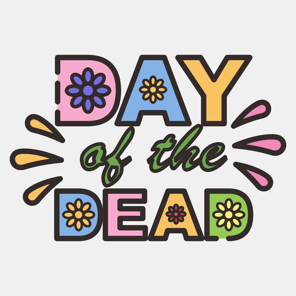 Icon day of the dead. Day of the dead celebration elements. Icons in filled line style. Good for prints, posters, logo, party decoration, greeting card, etc. 1 vector