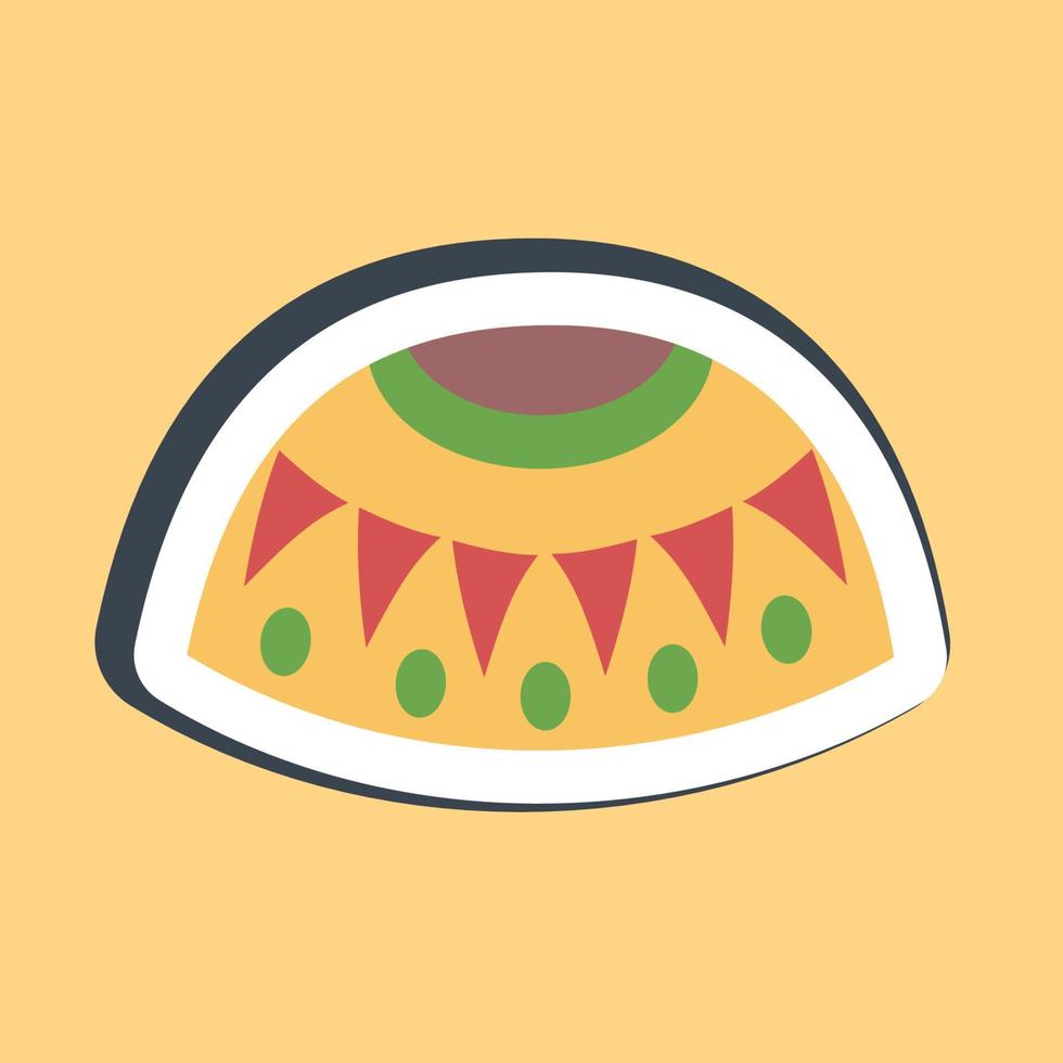 pegatina poncho mexicano. elementos de celebración del día de los muertos. bueno para impresiones, carteles, logotipos, decoración de fiestas, tarjetas de felicitación, etc. vector