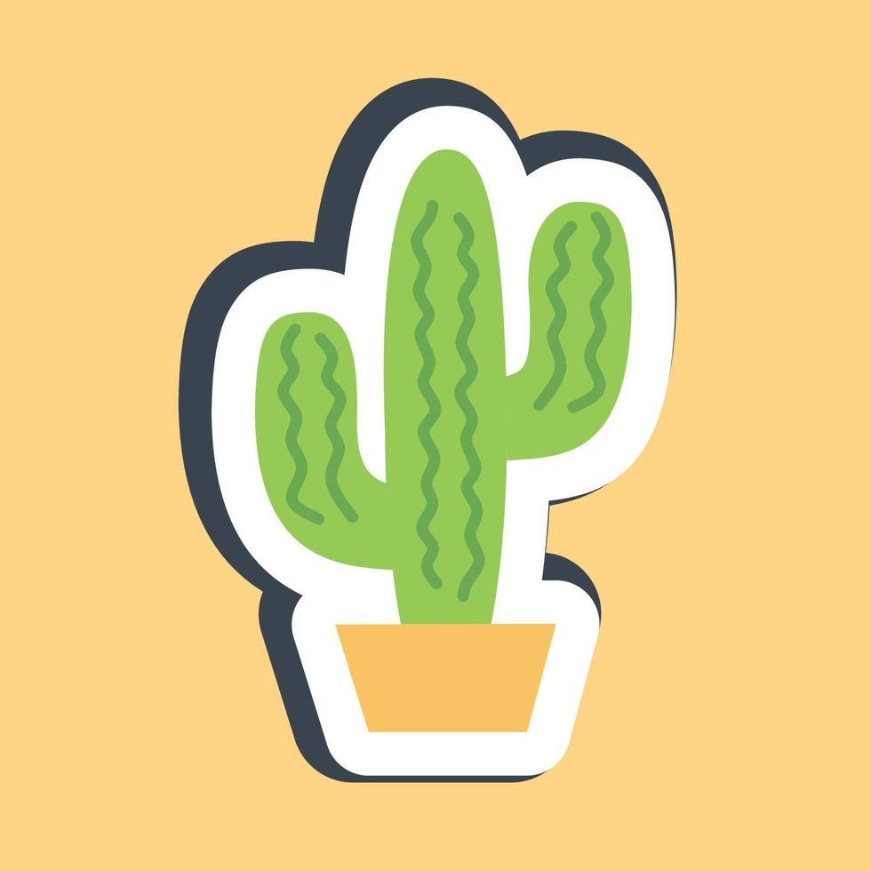 Sticker cactus. Day of the dead celebration elements. Good for prints, posters, logo, party decoration, greeting card, etc. vector