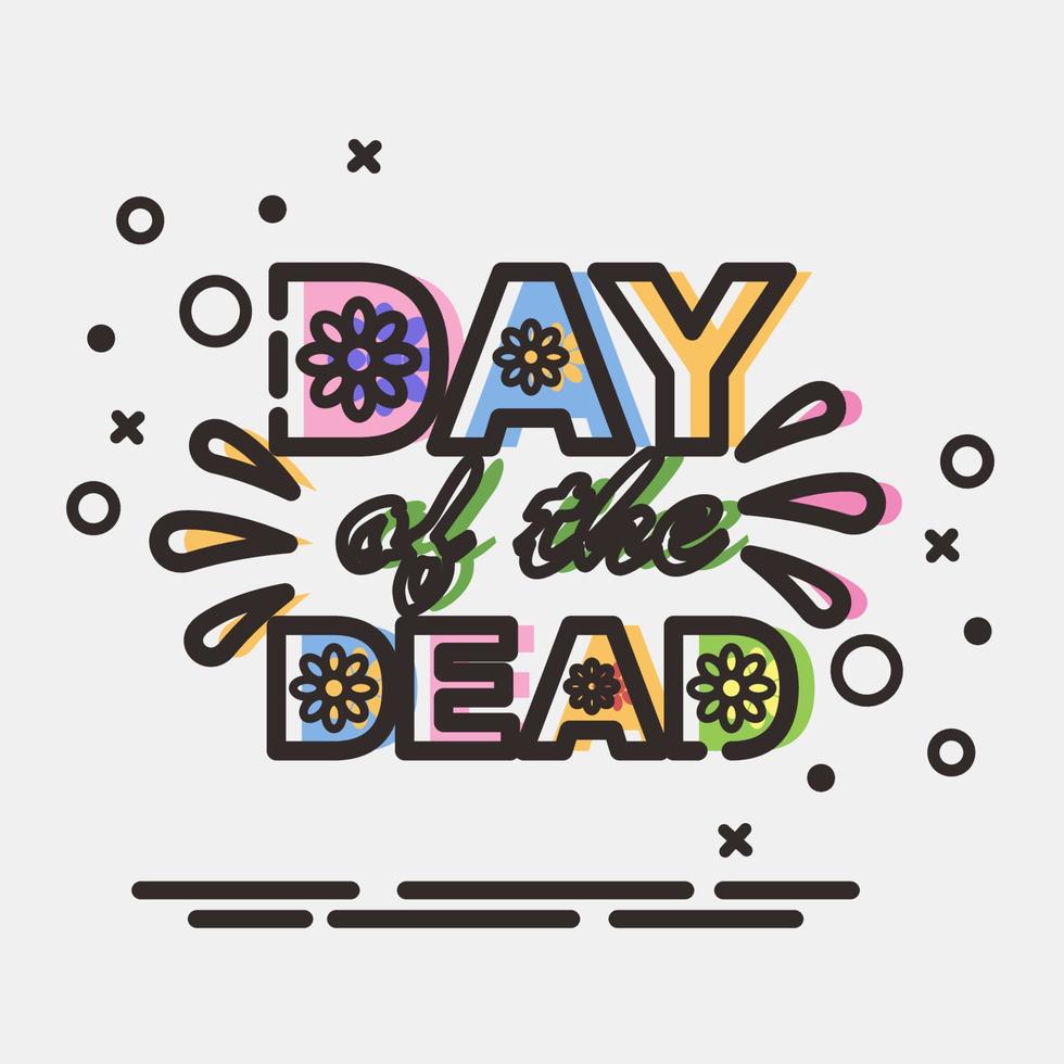 Icon day of the dead. Day of the dead celebration elements. Icons in MBE style. Good for prints, posters, logo, party decoration, greeting card, etc. 1 vector