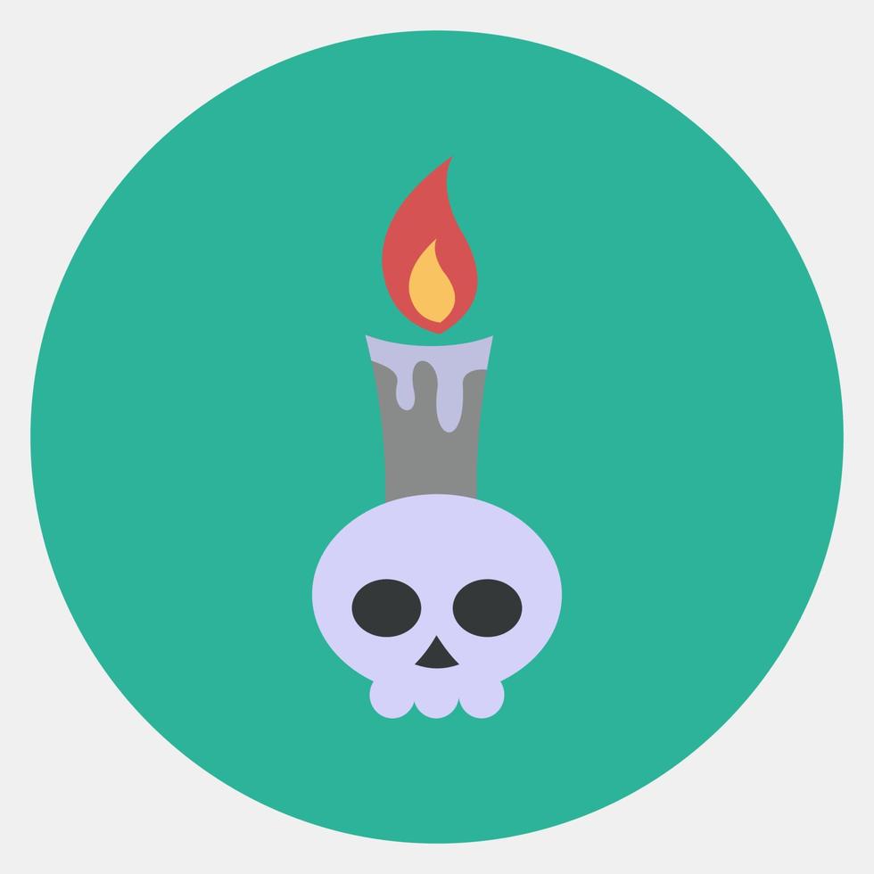 Icon candle. Day of the dead celebration elements. Icons in color mate style. Good for prints, posters, logo, party decoration, greeting card, etc. vector