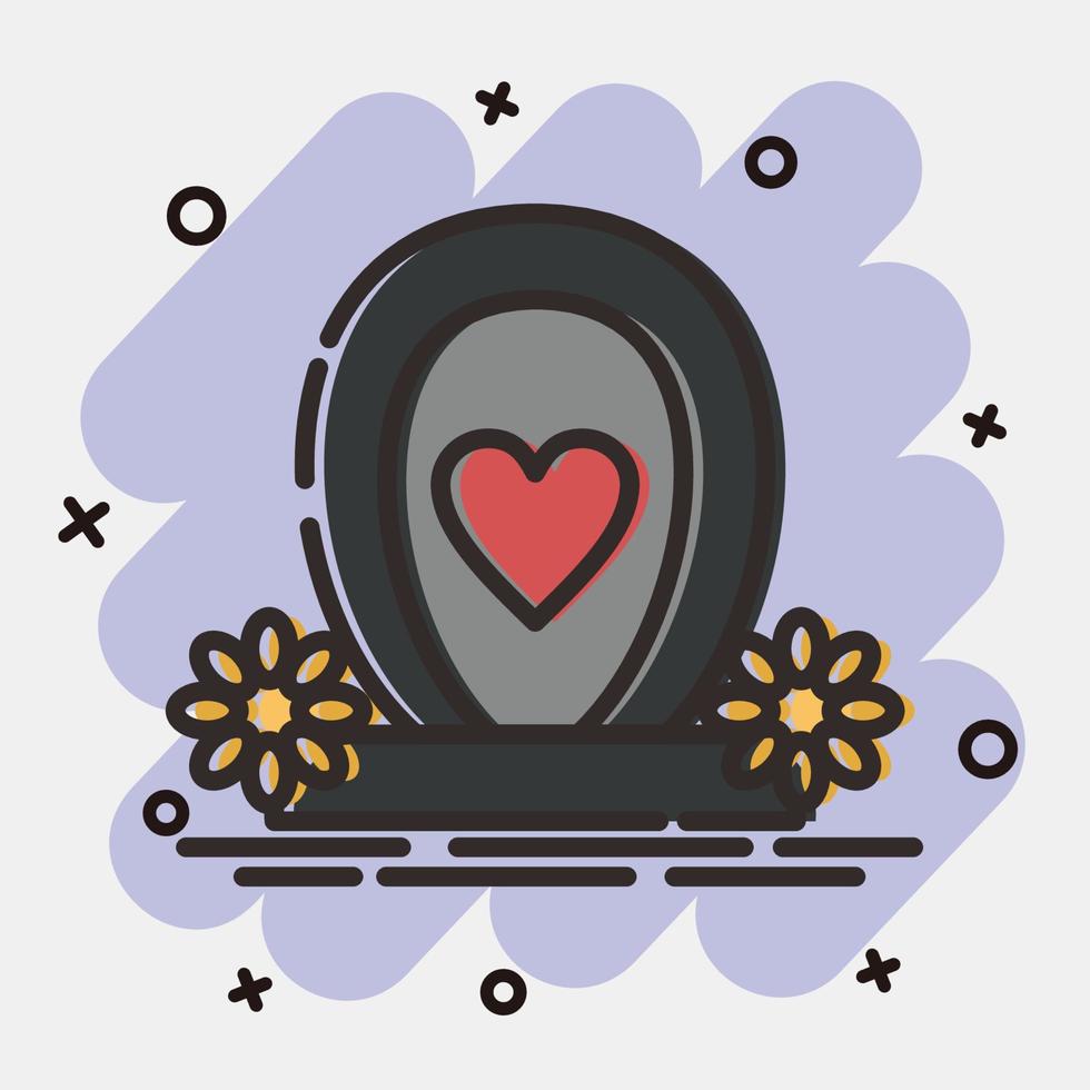 Icon tombstone. Day of the dead celebration elements. Icons in comic style. Good for prints, posters, logo, party decoration, greeting card, etc. vector