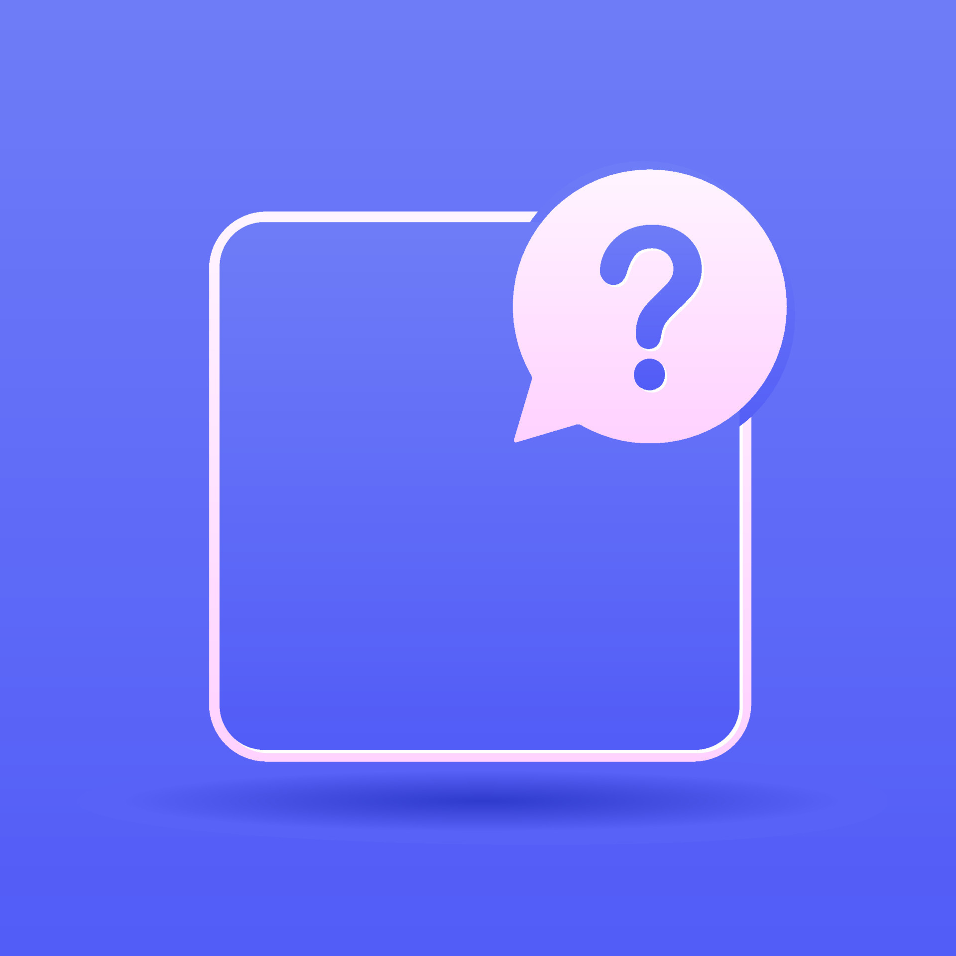 3d volumetric question mark. Cut out of paper copy space. Dialogue