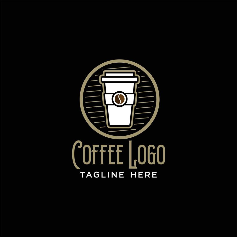 diseño de logotipo de café vintage para tienda, cafetería, restaurante, etiqueta y compañía de café vector