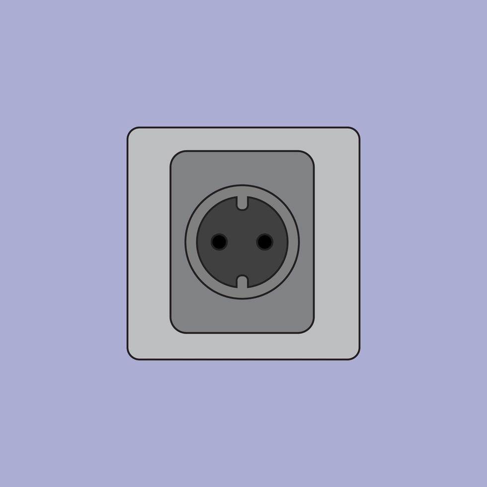 flat power socket icon with vector illustration