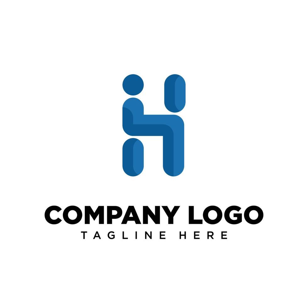 letra de diseño de logotipo h adecuada para empresa, comunidad, logotipos personales, logotipos de marca vector