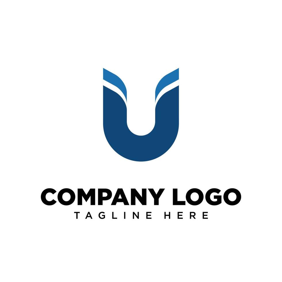 letra de diseño de logotipo u adecuada para empresa, comunidad, logotipos personales, logotipos de marca vector