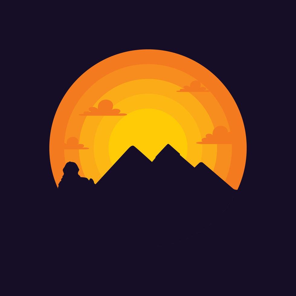 Pyramid scenery vector illustration