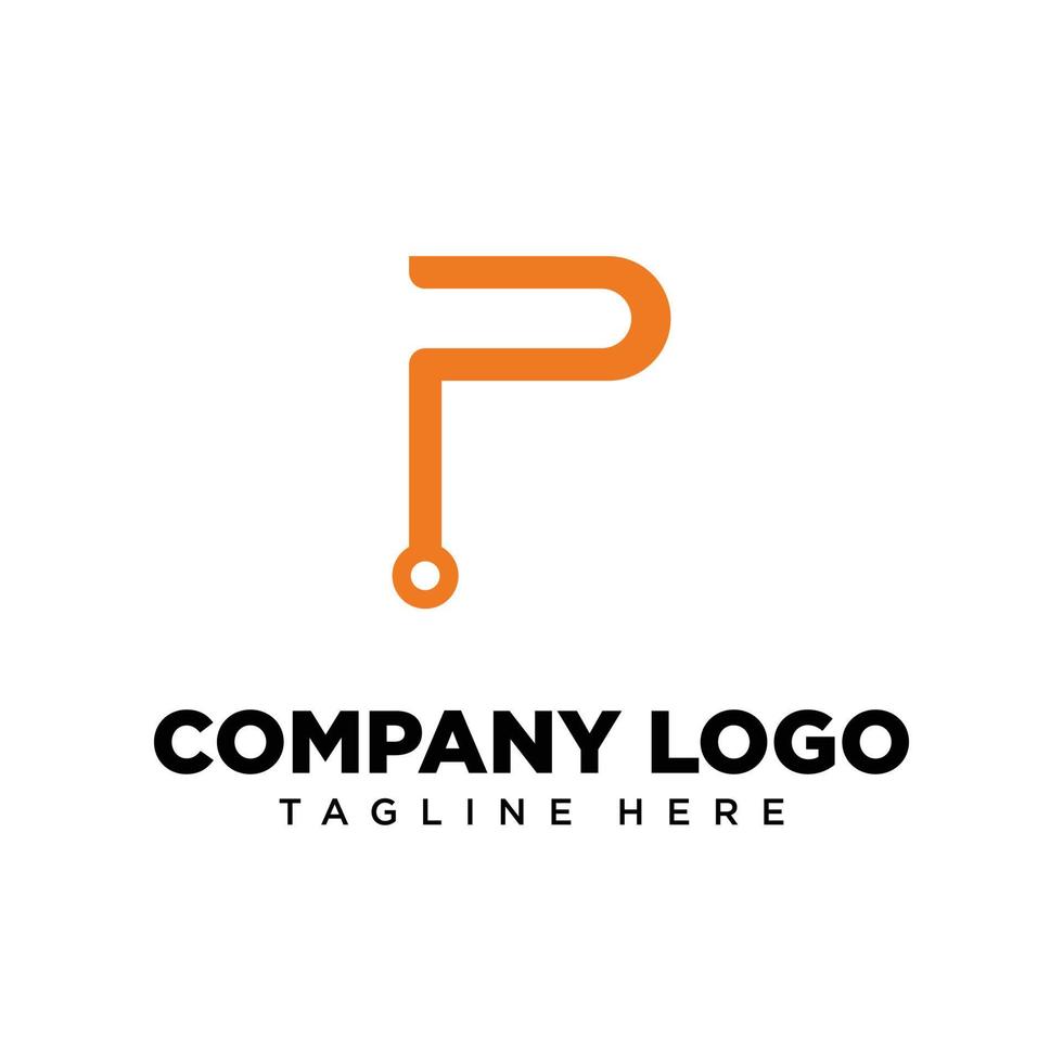 letra de diseño de logotipo p adecuada para empresa, comunidad, logotipos personales, logotipos de marca vector
