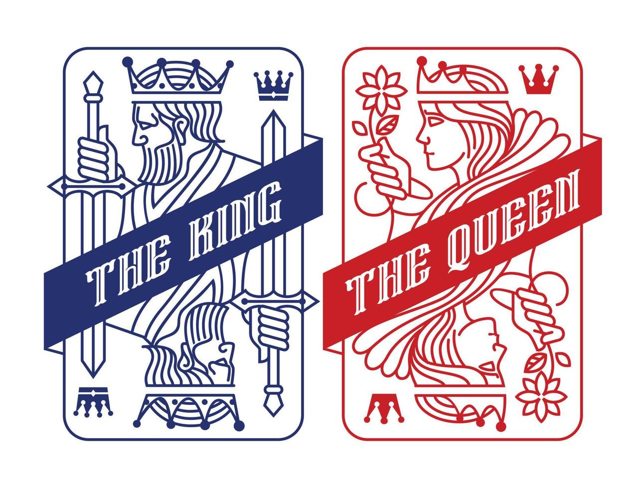 King and queen Playing Card vector