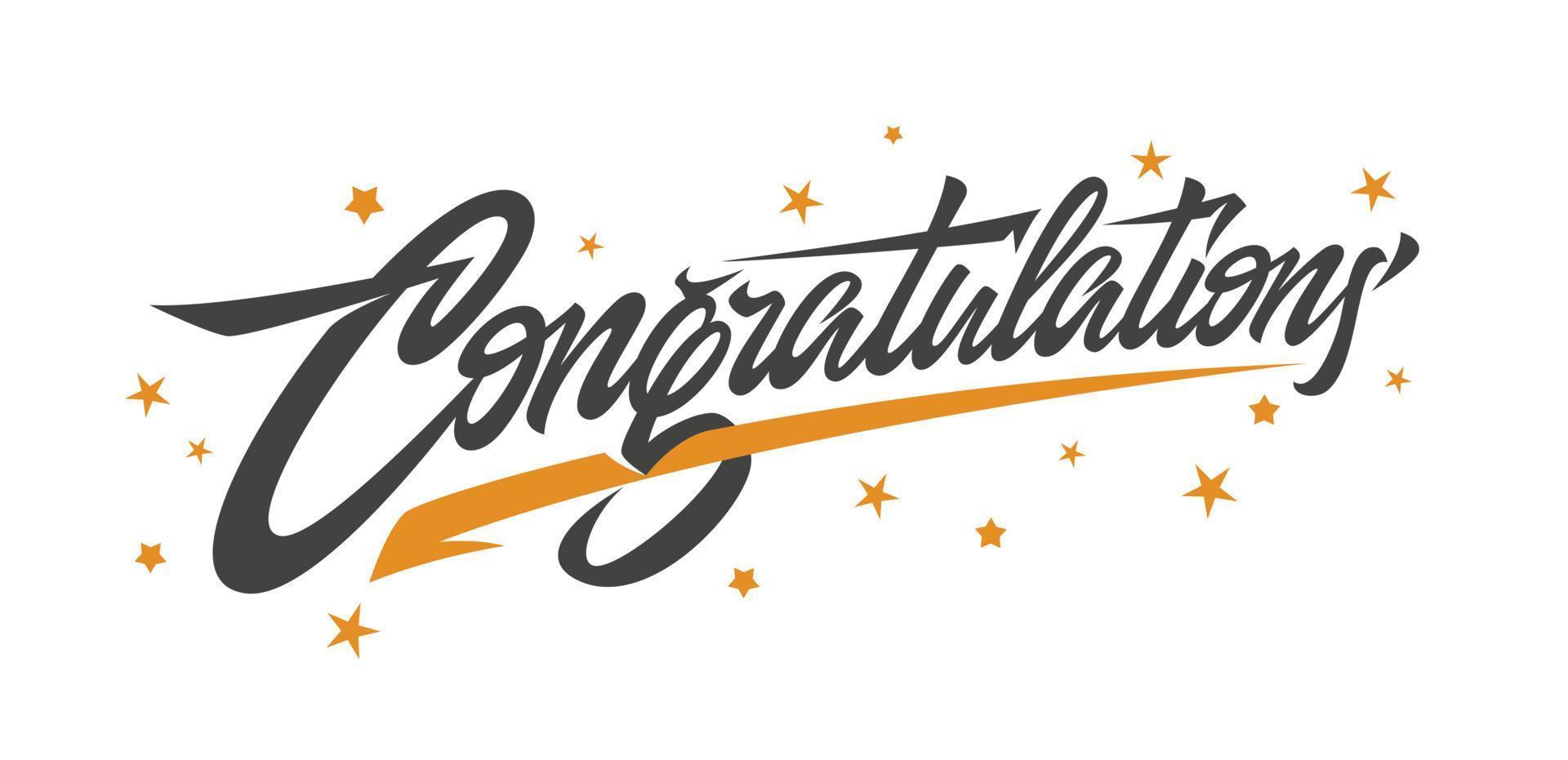 Congrats, Congratulations banner. Handwritten modern brush lettering dark background. Vector Illustration for greeting - Vector