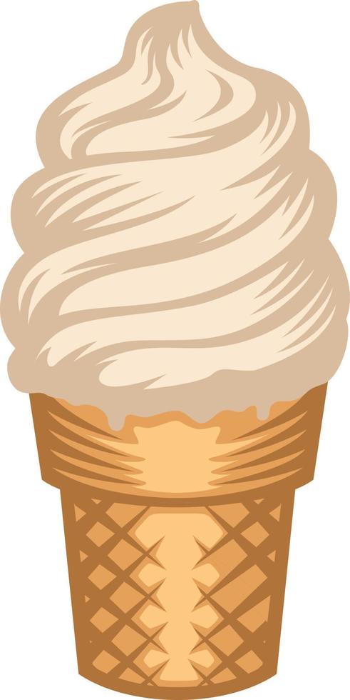 hand drawn sketch style ice cream. Ice cream cone an vanilla ice cream vector