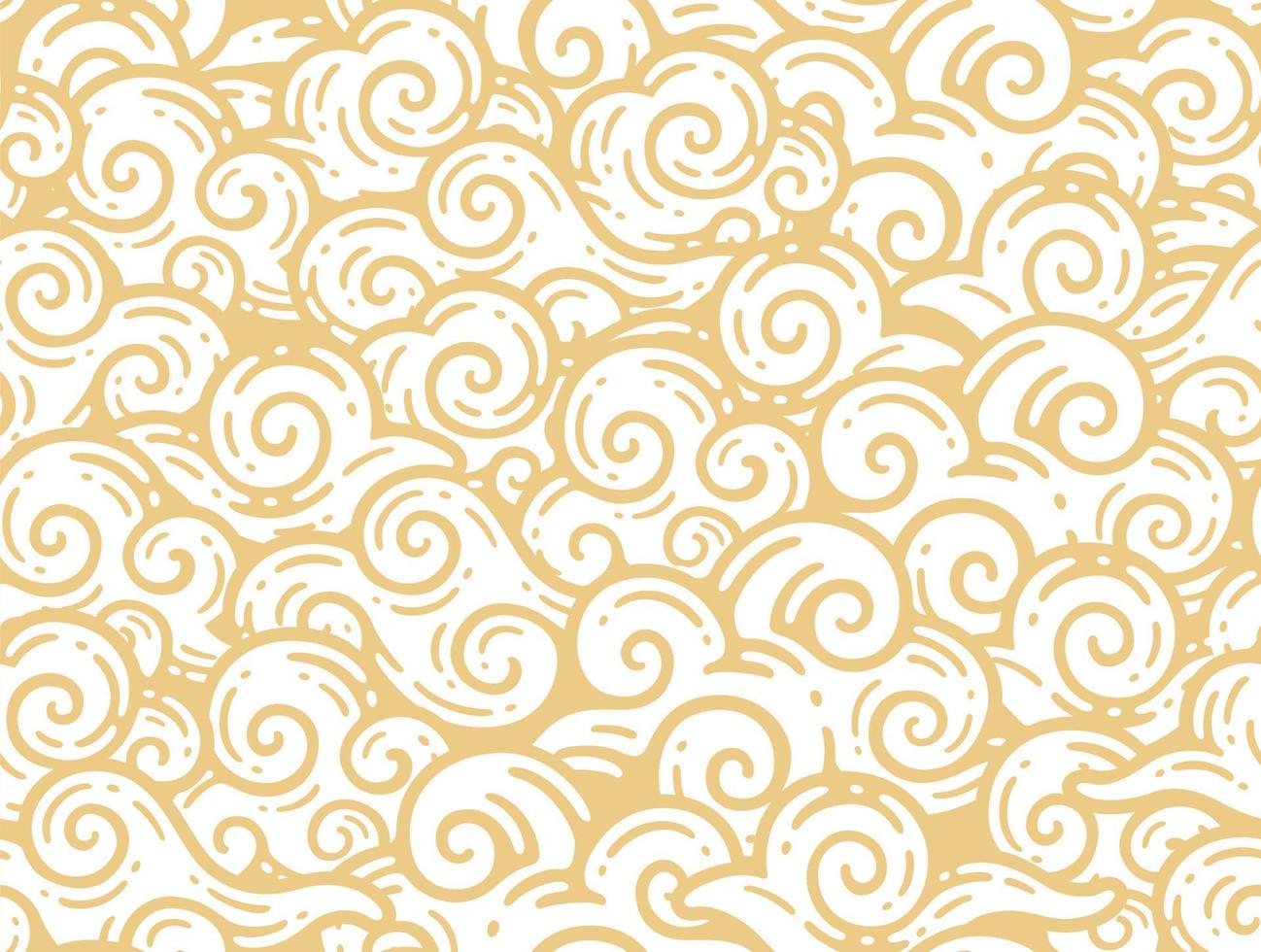 seamless pattern of China clouds in doodle vintage style. vector