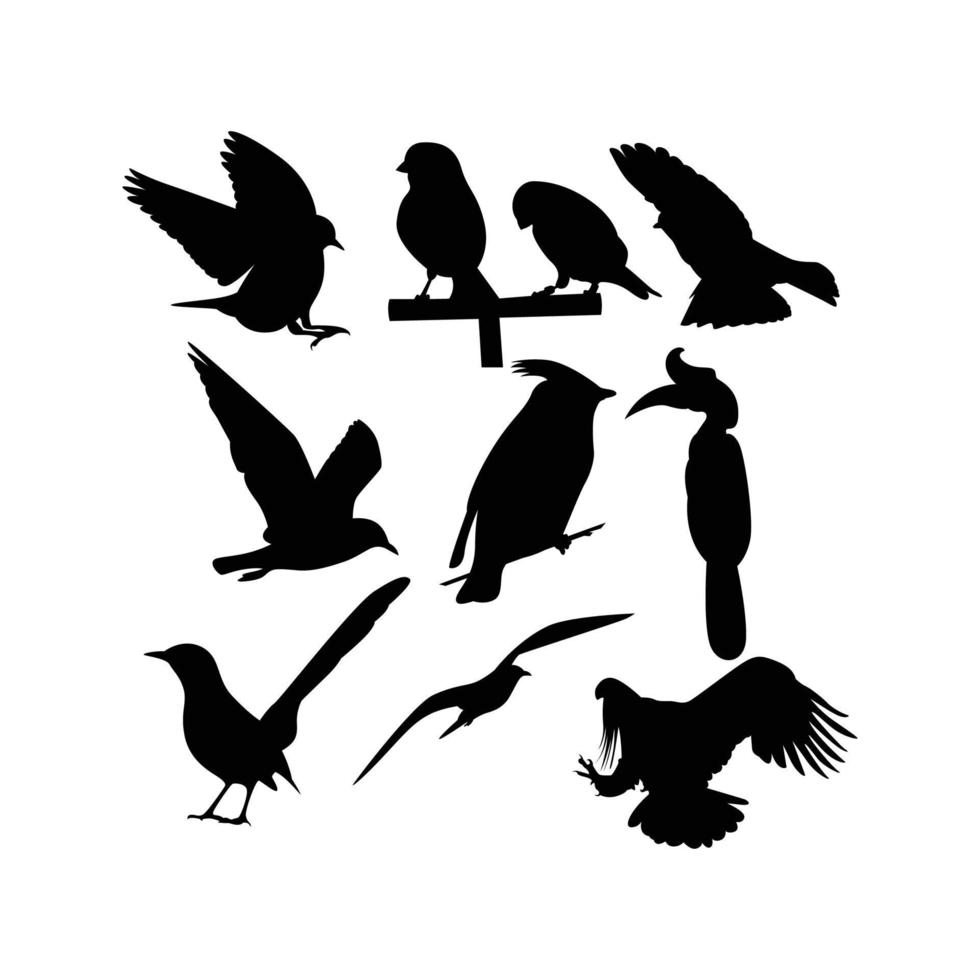Ilustración de vector de silueta de pájaro