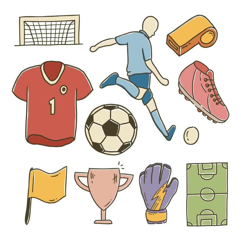 Sticker set football Cartoon Vector 8693509 Vector Art at Vecteezy