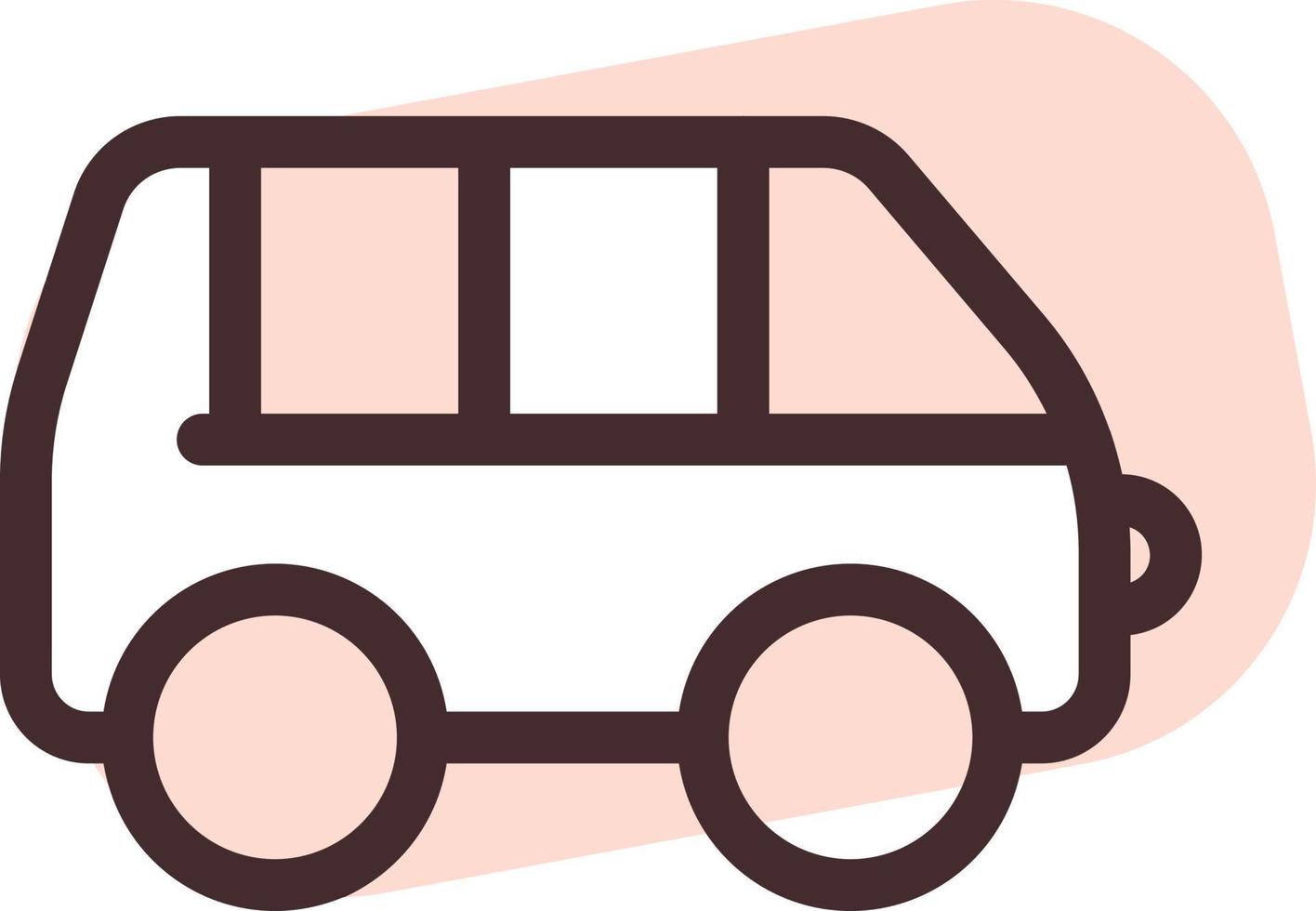 mini bus rosa, ilustración, vector, sobre un fondo blanco. vector