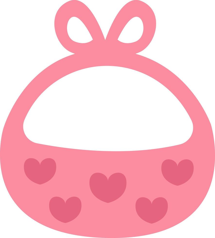 Pink baby bib with hearts, illustration, vector, on a white background. vector