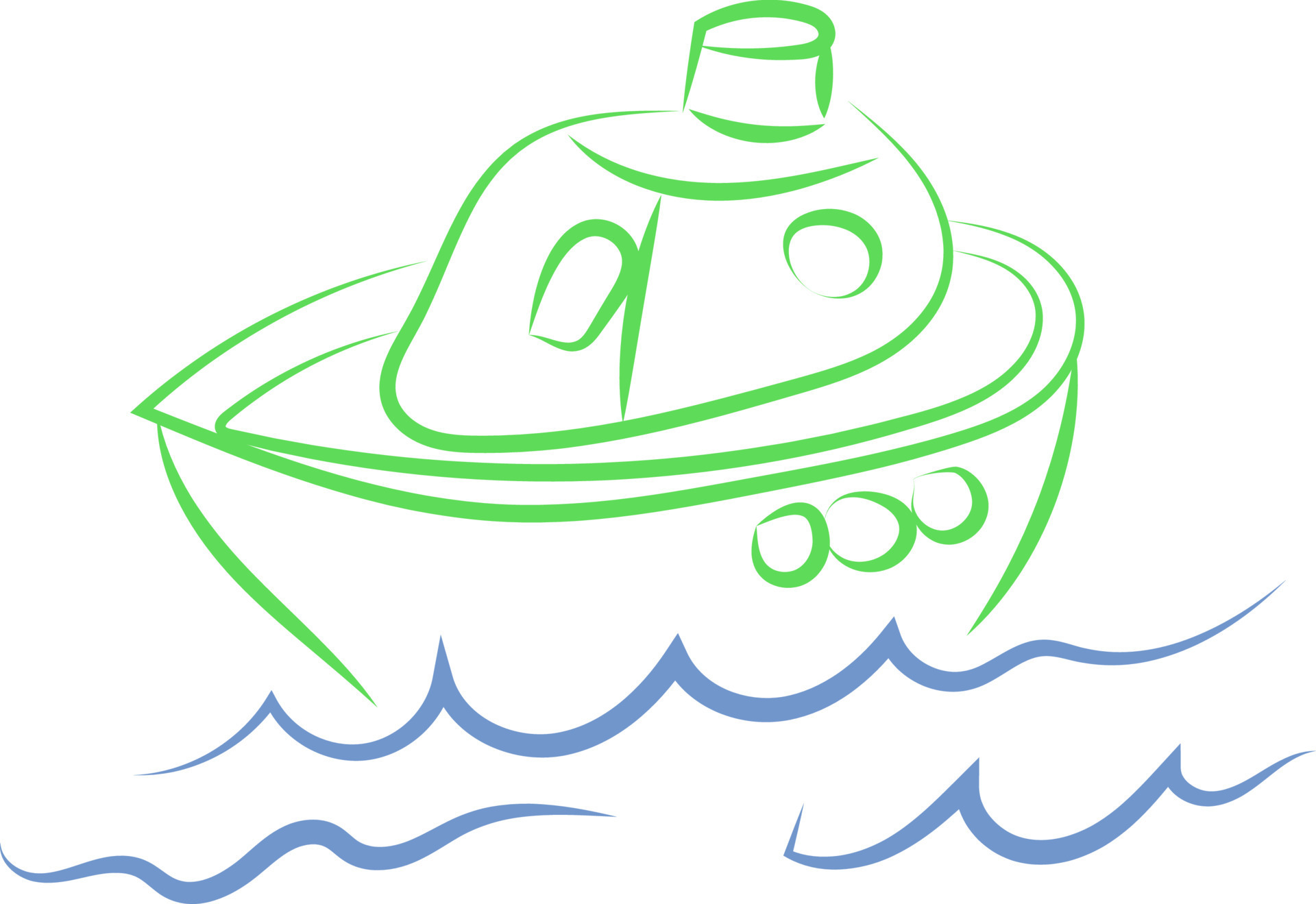 Small boat drawing, illustration, vector on white background. 13672763