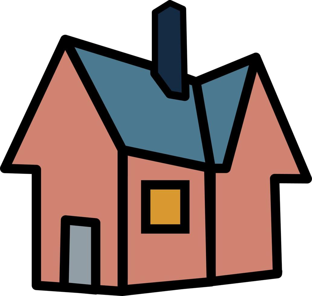 Rear View Of A House Illustration Vector On A White Background rear-view-of-a-house-illustration-vector-on-a-white-background