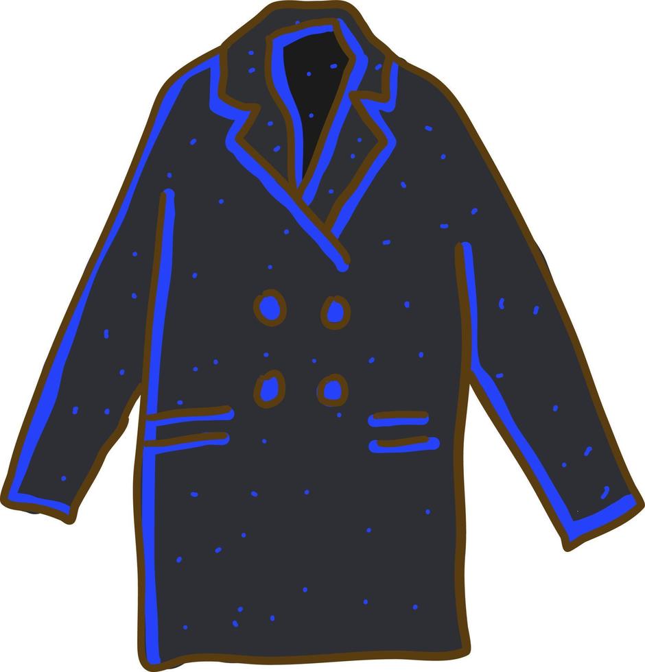 New year wool coat, illustration, vector on white background.