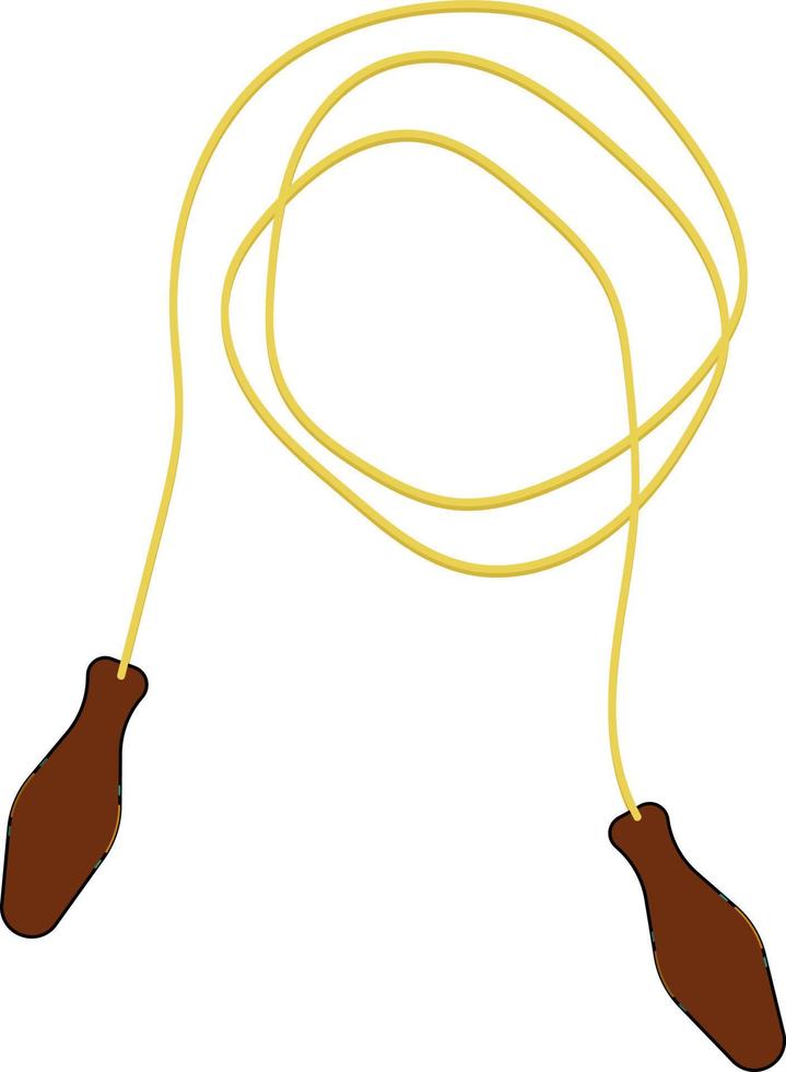 Yellow skipping rope, illustration, vector on white background