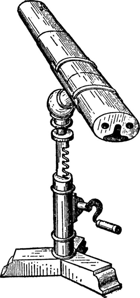 telescopio binocular o binoculares, ilustración vintage. vector