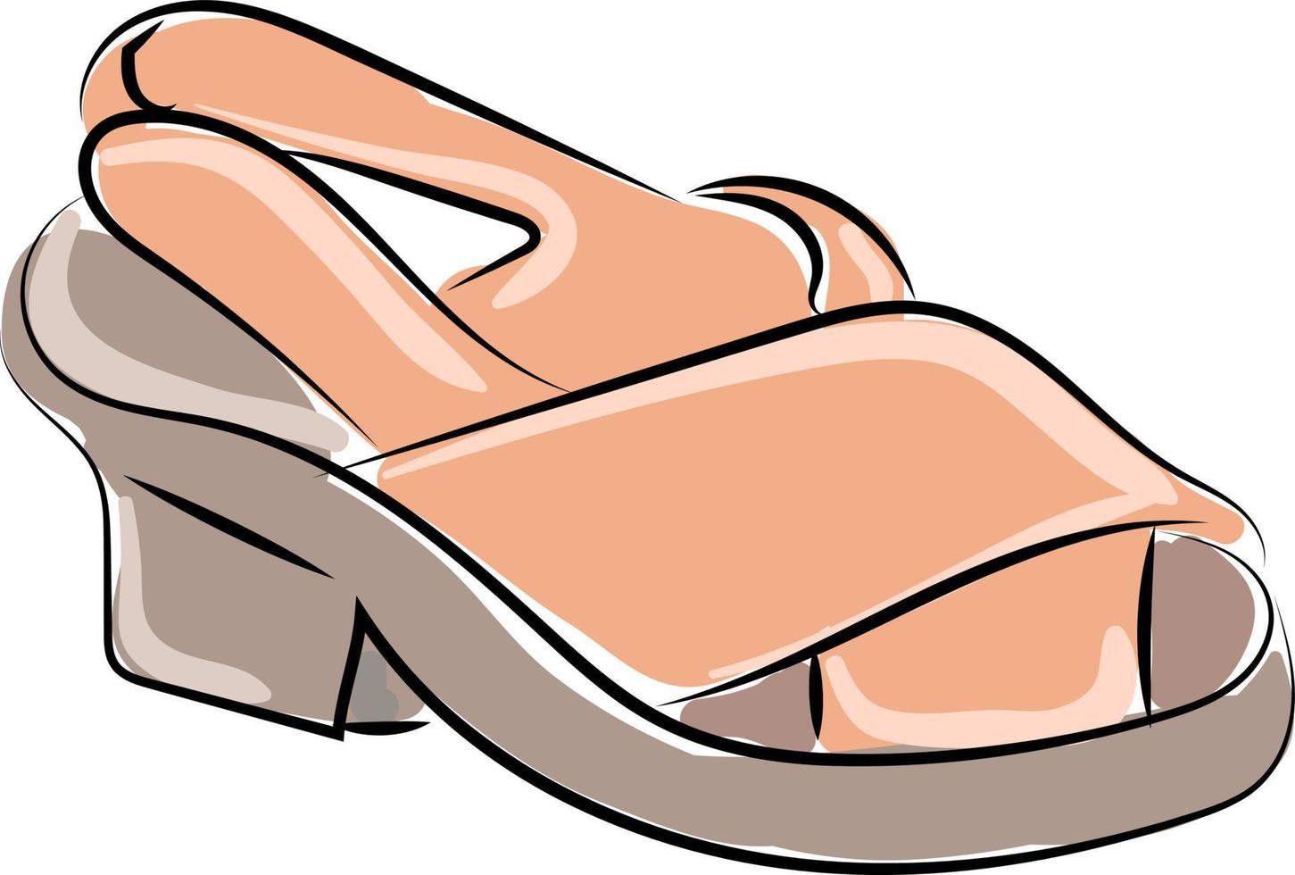 Sandals, illustration, vector on white background.