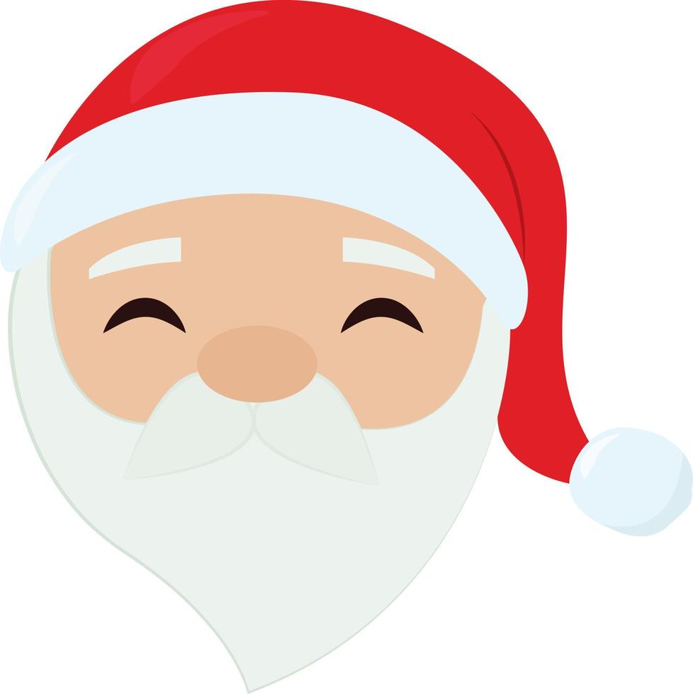 Santa head, illustration, vector on white background.