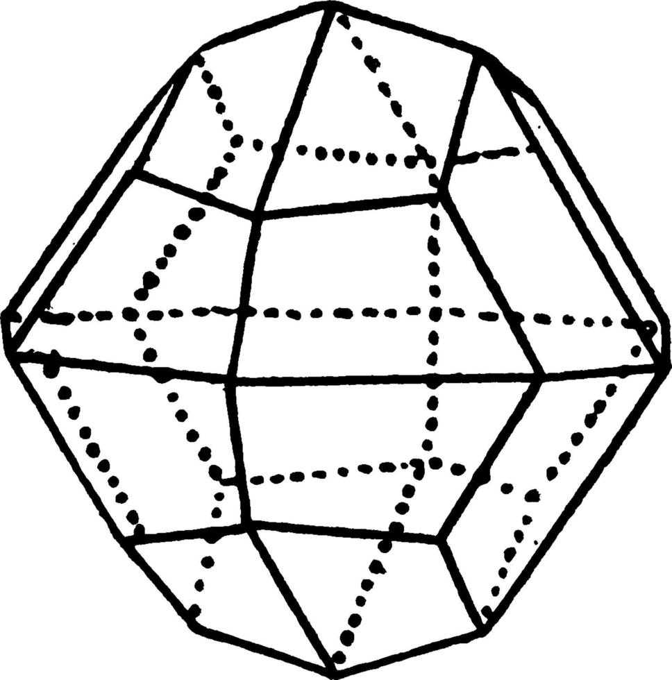 Quadrilateral Dodecahedron, vintage illustration. vector