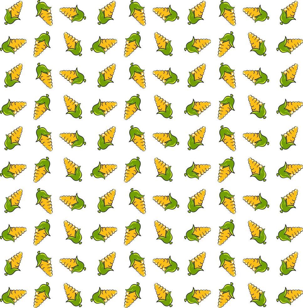 Corn wallpaper, illustration, vector on white background.
