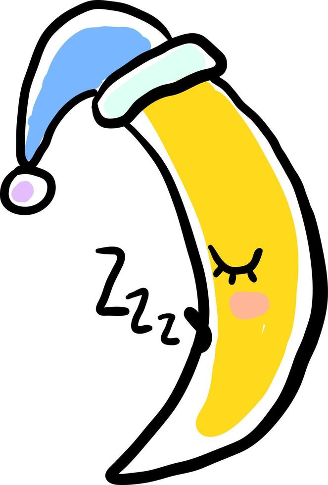 Sleeping moon, illustration, vector on white background.