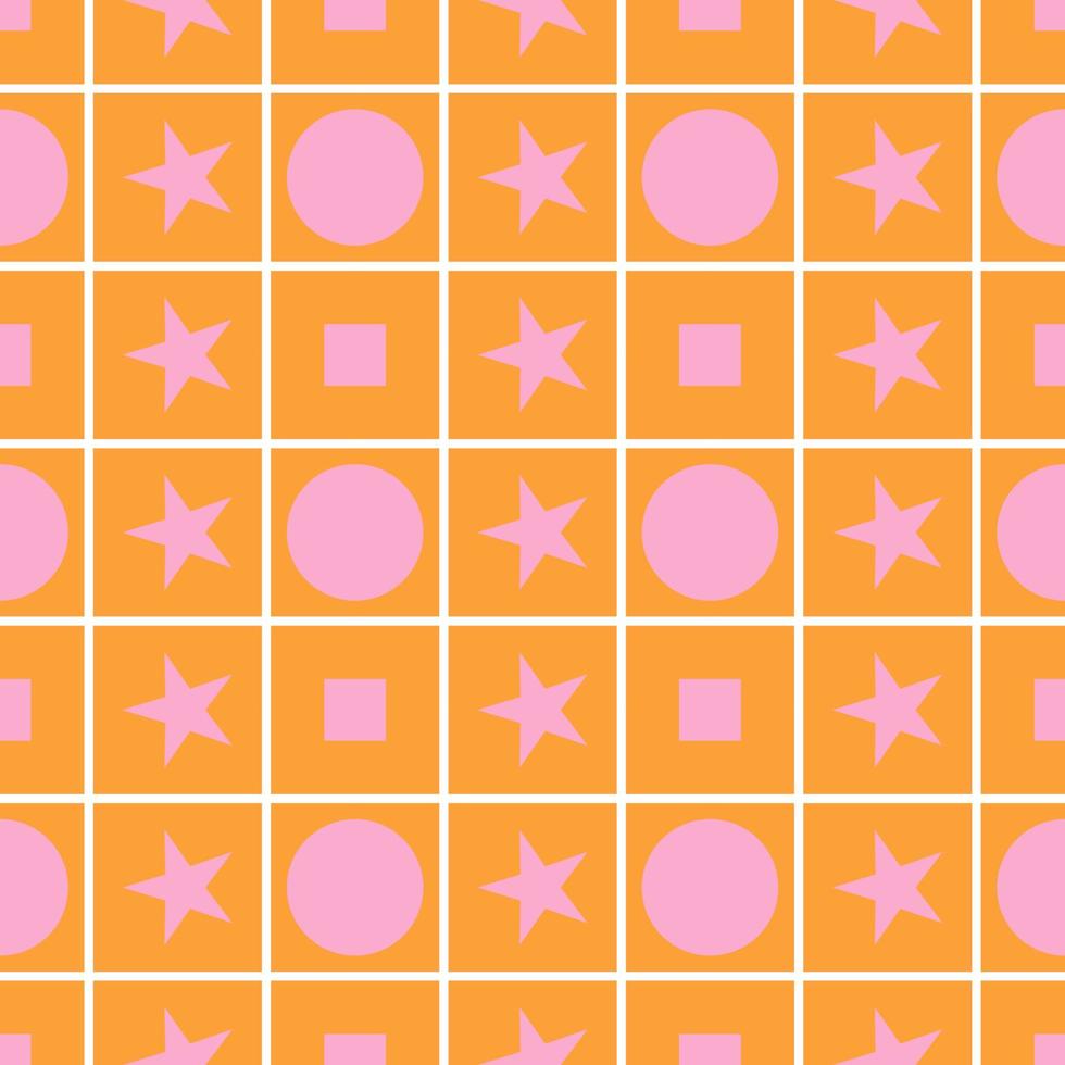 Different shapes,seamless pattern on orange background. vector