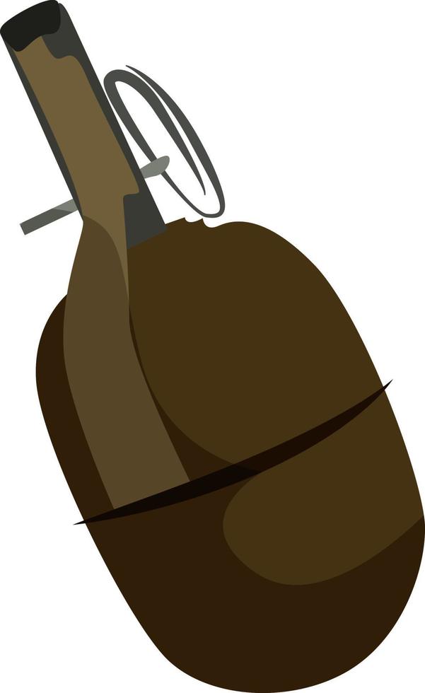 Hand granade, illustration, vector on white background.