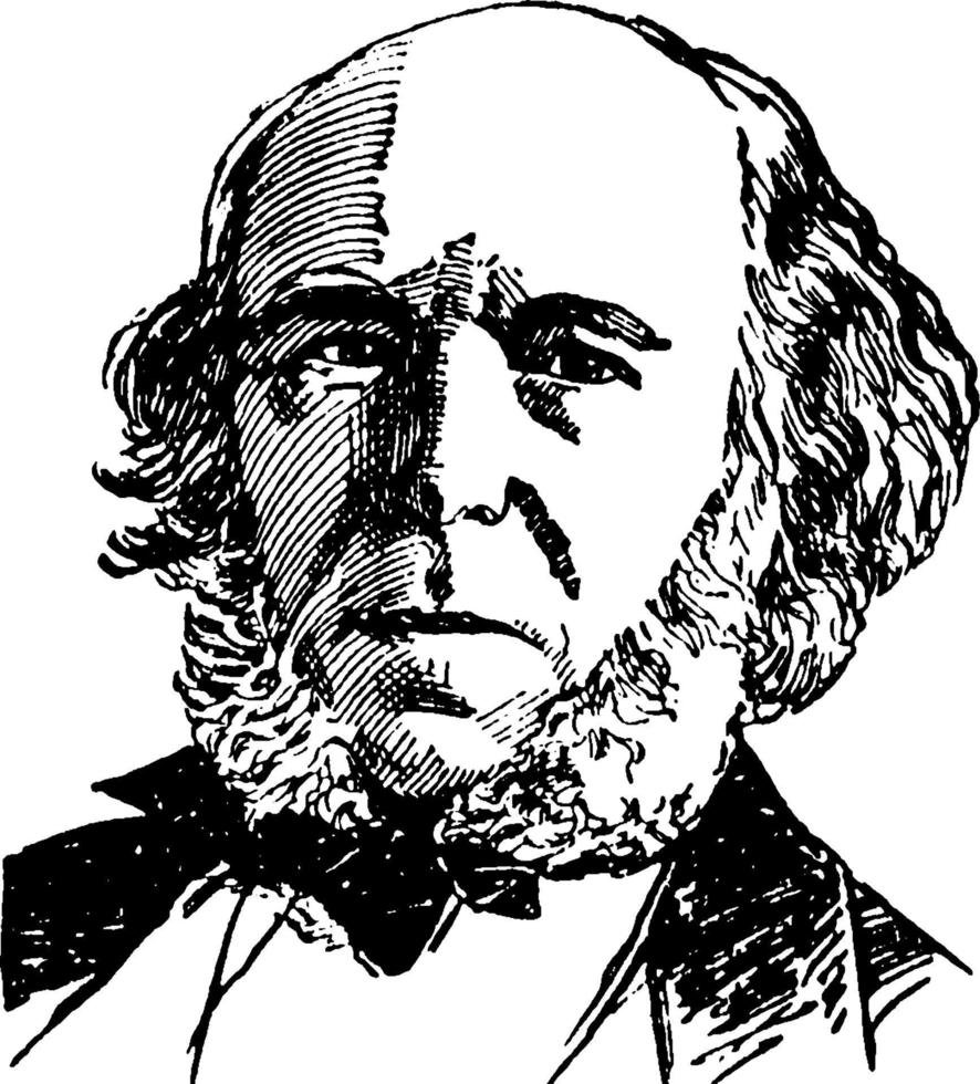 Herbert Spencer, vintage illustration vector