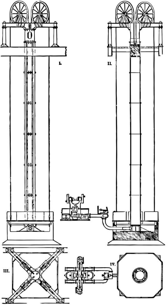 Furnace Hoist, vintage illustration. vector