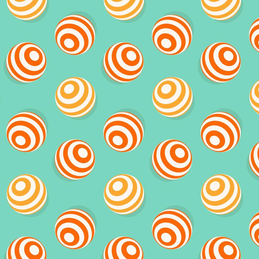 Seamless pattern with decorated spheres on colorful background. Pattern for prints, textile and decorating. Vector illustration