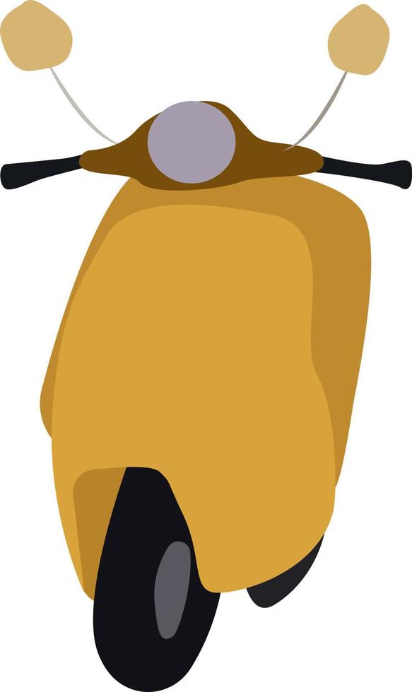 Yellow scooter, illustration, vector on white background.