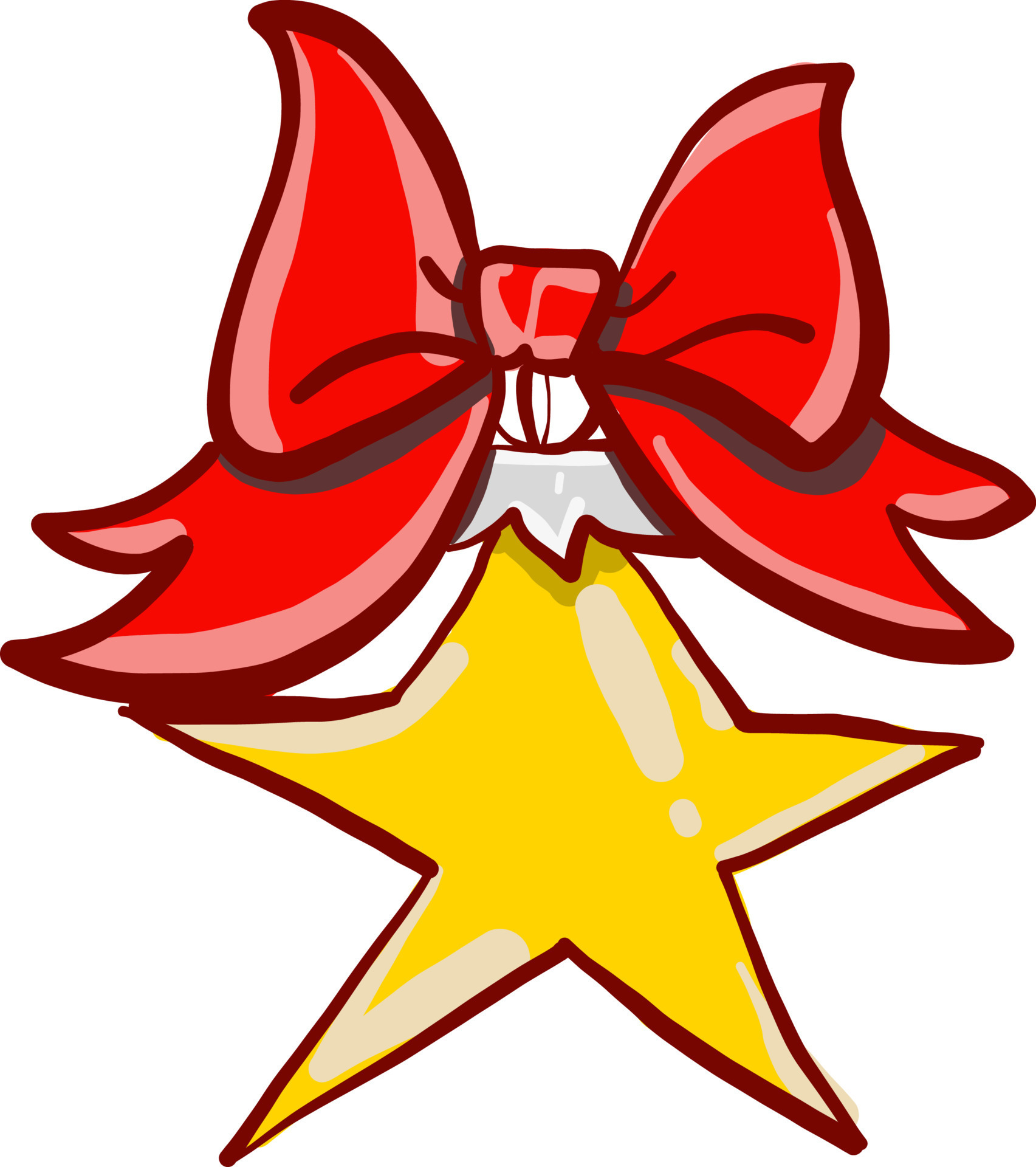 Star with bow, illustration, vector on white background. 13673258