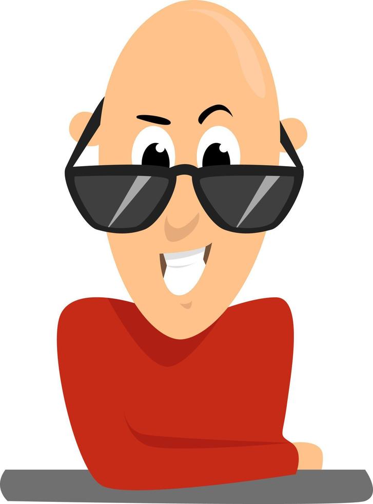 Man smiling , illustration, vector on white background