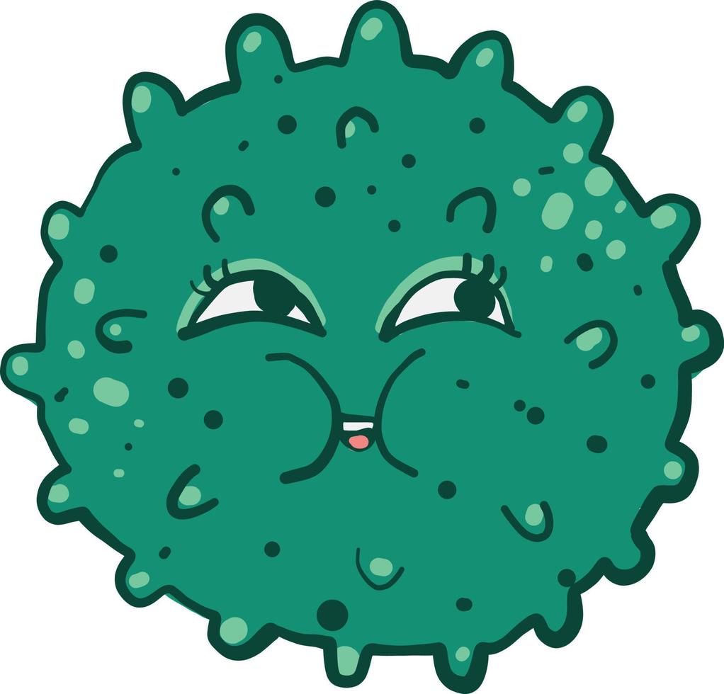 virus gordo redondo, ilustración, vector sobre fondo blanco