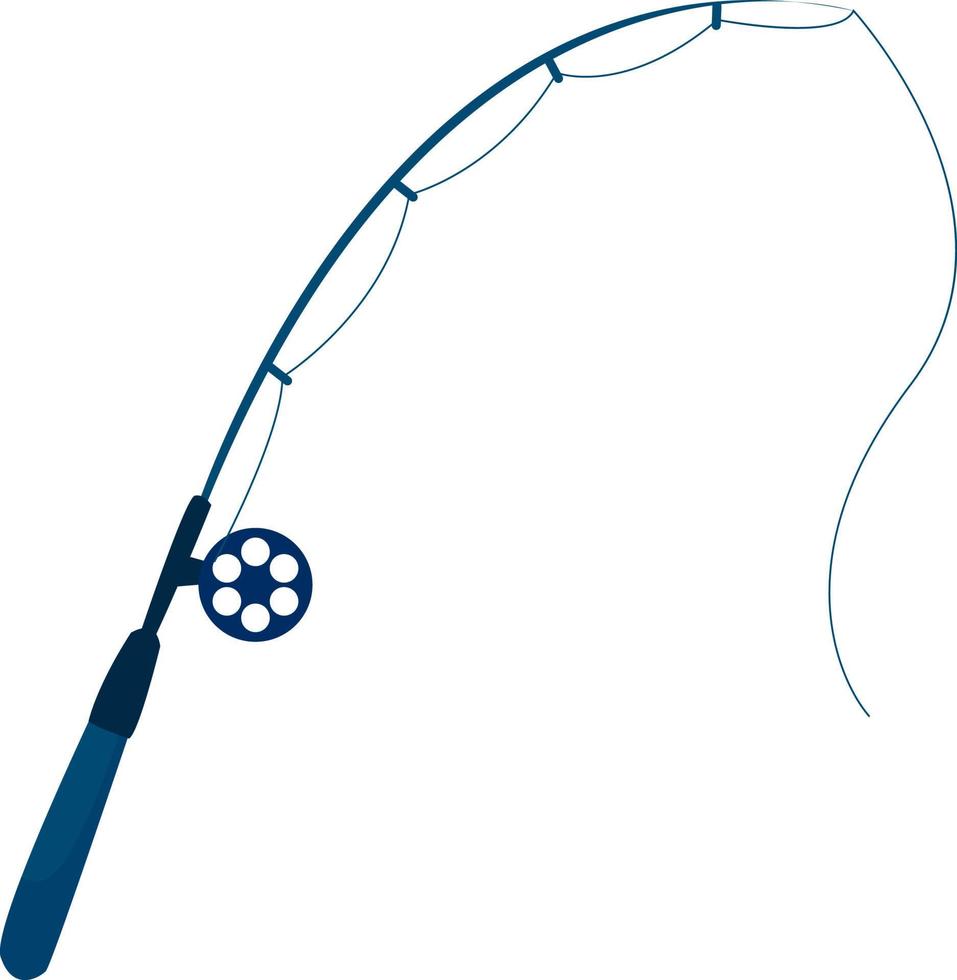 Fishing rod, illustration, vector on white background.