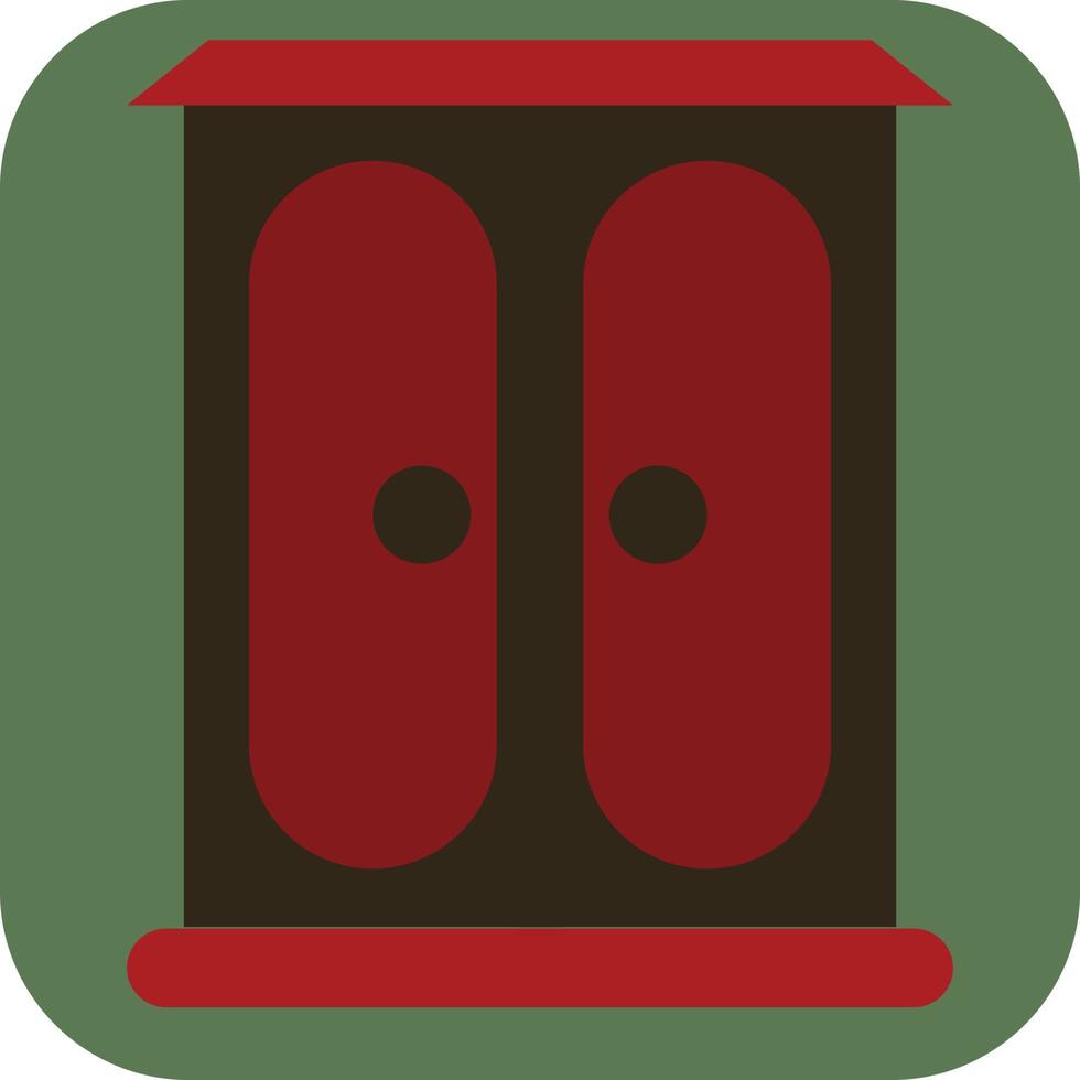 Red wardrobe, illustration, vector on a white background.