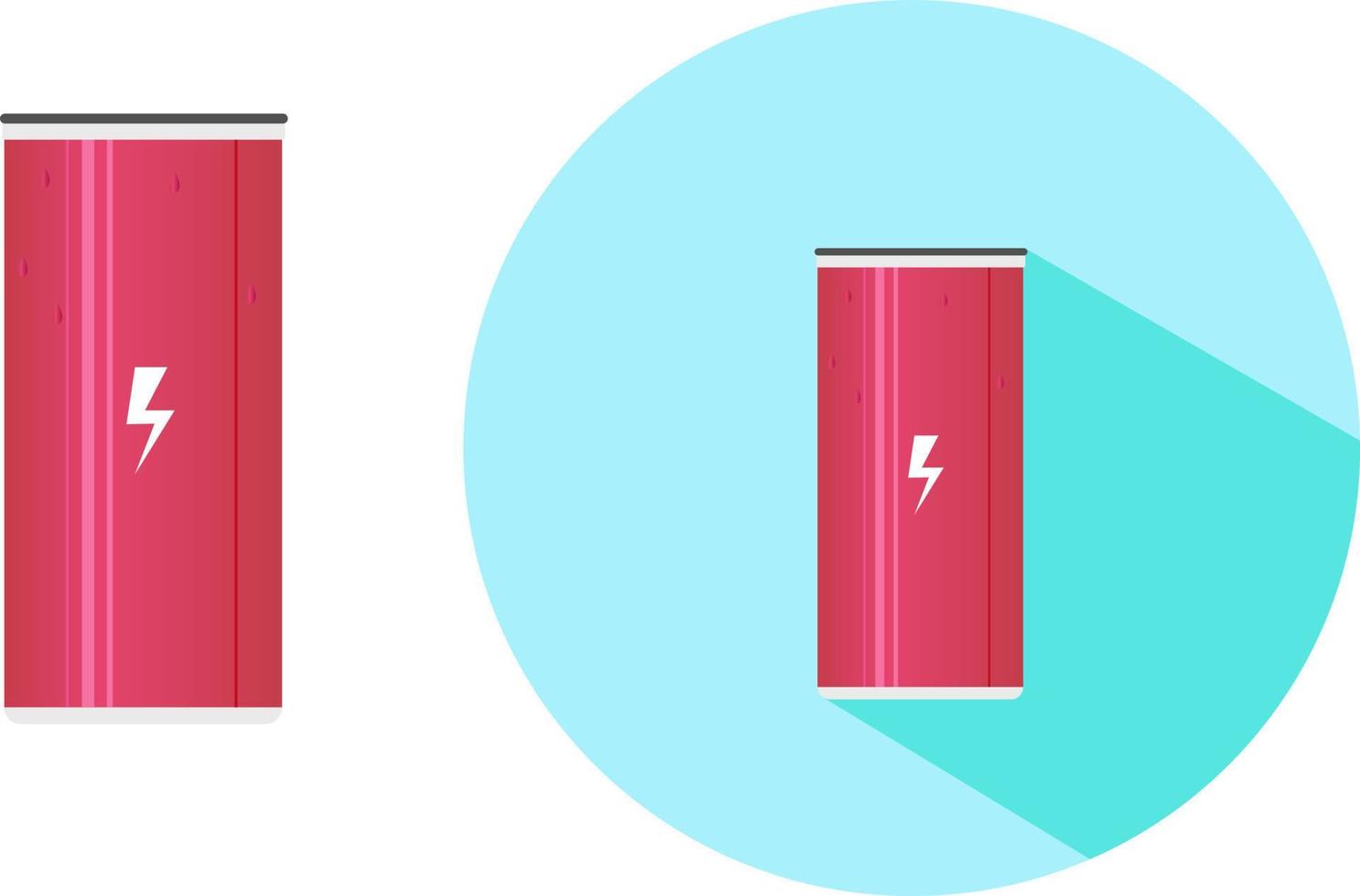 Pink energy drink ,illustration, vector on white background.