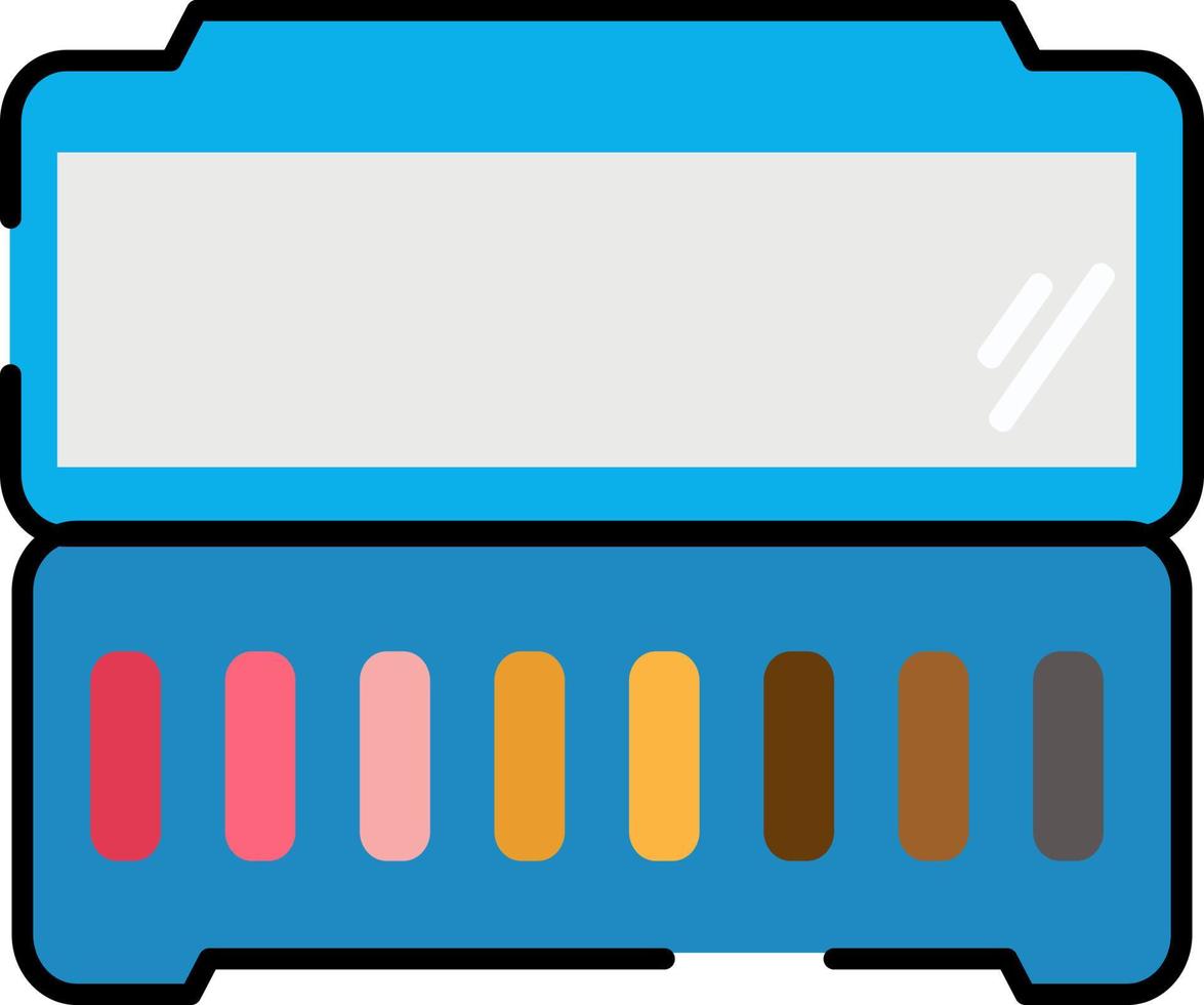 Beauty eyeshadow palette, illustration, vector on a white background.