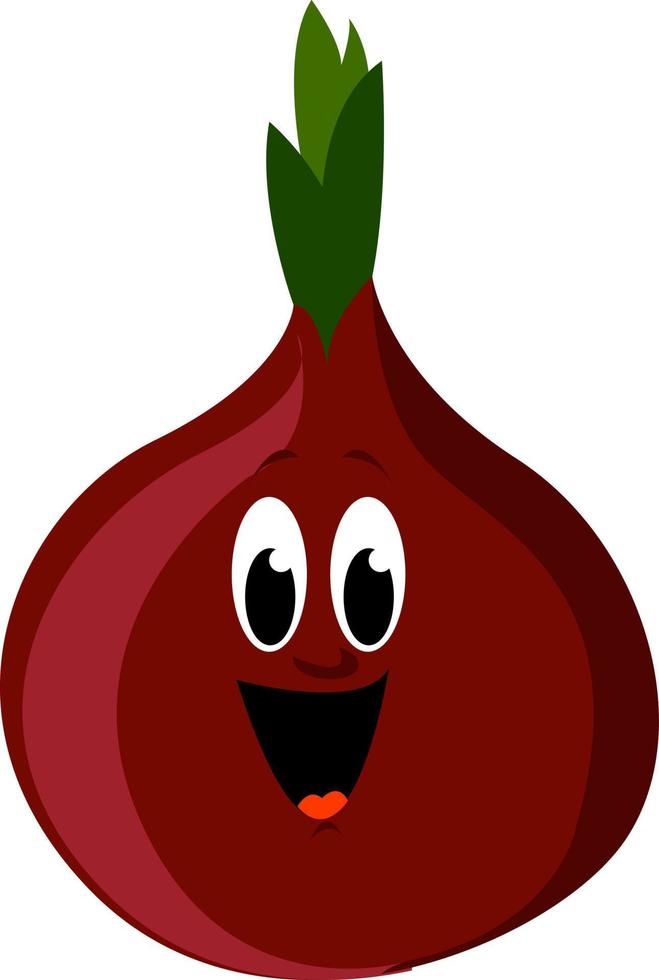 Red onion, illustration, vector on white background.