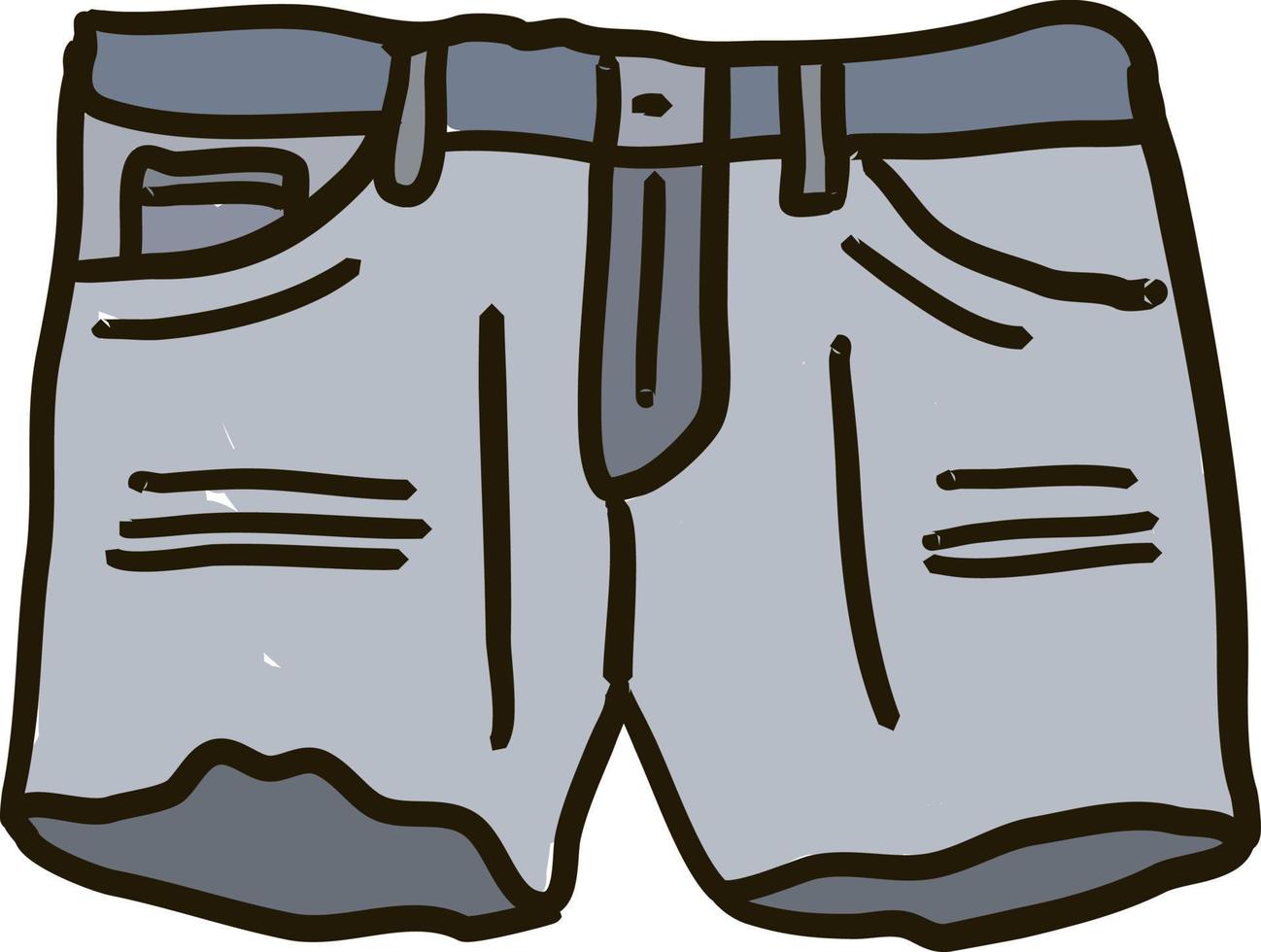 Texas jeans shorts, illustration, vector on white background.