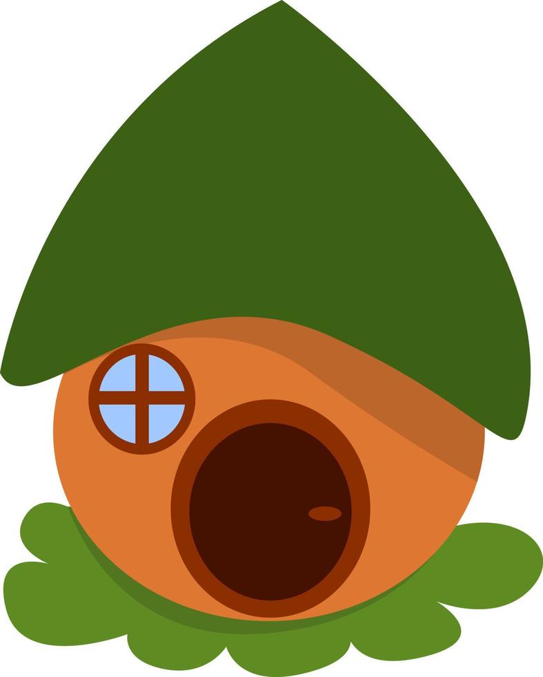 Gnomes house, illustration, vector on white background.